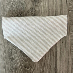 Tan and white stripe dog bandana
